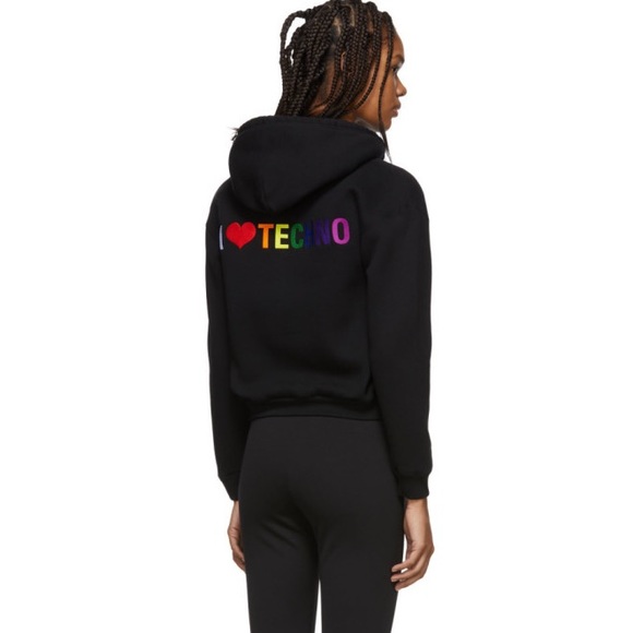 Balenciaga | Tops | Balenciaga Black I Love Techno Hoodie Size M